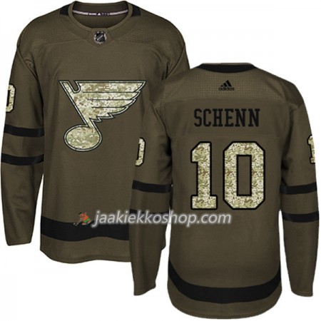 Miehille NHL St. Louis Blues Pelipaita Brayden Schenn 10 Adidas 2017-2018 Camo Vihreä Authentic